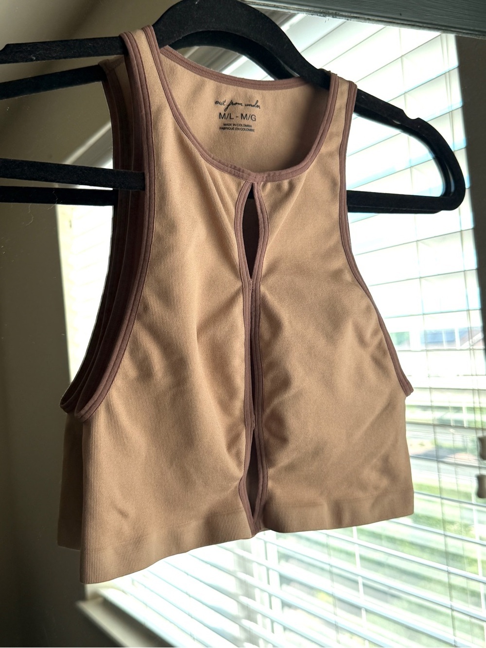 Urban Outfitters Out From Under Violetta Seamless Cutout Bra Crop Top Taupe M/L